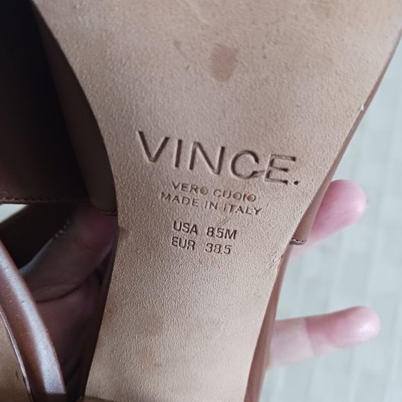 Vince Addie Leather Peep Toe Slingback Booties - Picture 10 of 16